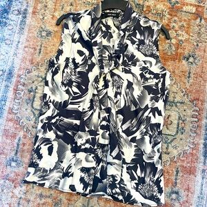 Nine West silky Black and White Women's Top